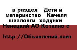  в раздел : Дети и материнство » Качели, шезлонги, ходунки . Ненецкий АО,Коткино с.